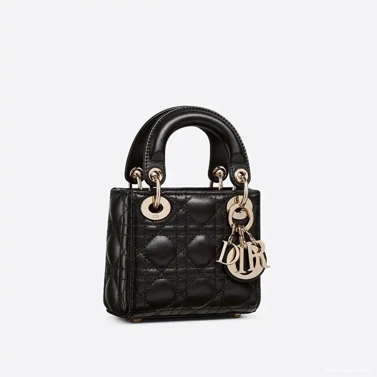 Cheap Micro Lambskin Lady Black Dior Cannage Bag 0502 Luxury